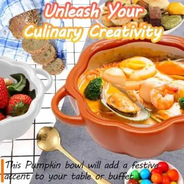 Charming Ceramic Pumpkin Bowl for Thanksgiving and Halloween