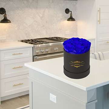 NATROSES Preserved Real Roses in a Box Roses That Last Up to 3 Years, Long Lasting Roses Gifts for Her, Valentines Day Gifts for Her (Royal Blue)