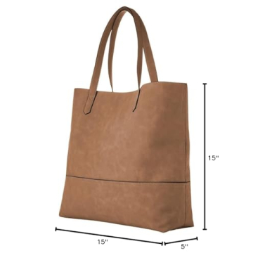 Stylish Oversized Suede Taylor Tote Bag in Camel