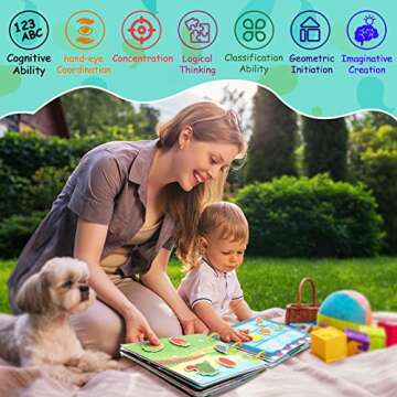 VEOJOY Montessori Toys Busy Book for Toddlers 3-5, 32 Themes Preschool Learning Activities with 7 An...