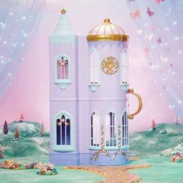 MGA Dream Ella Majestic Castle Playset, Fits 11.5" Fashion Dolls, Furniture & Accessories, Portable 35" H x 18" W Dollhouse Play Pretend Gift for Kids, Toys for Girls & Boys Ages 3 4 5+ Years