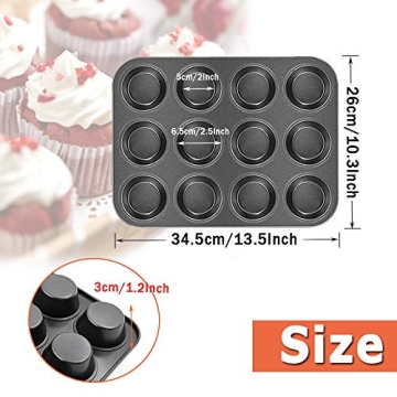 Xilanhhaa Non-Stick 12-Cup Muffin Pan for Easy Baking