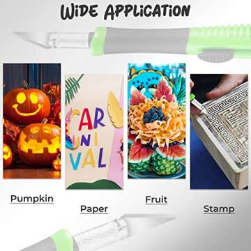 TIFICAL Exacto Knife, 1 Pack Craft Knife with Extra 10 Pcs High Carbon Steel Blades, Sharp Hobby Knife for Crafting, Modeling, Scalpel Knife, Precision Knife, Exacting Knife for Home and Studio Use