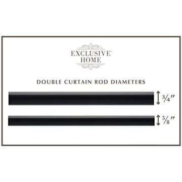 Exclusive Home Curtains - ER1028-06 66120 Fetter Wrap Around Double Curtain Rod, 66"-120", Matte Black