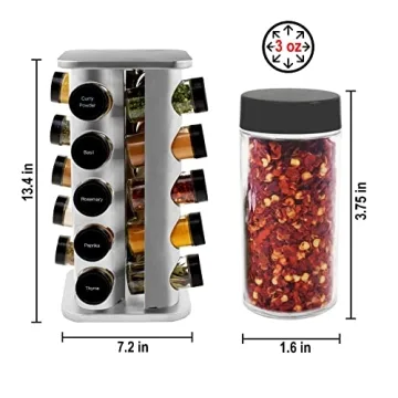 Orii 20 Jar Spice Rack - Elegant Kitchen Organizer