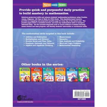 Shell Education 180 Days of Math for Fifth Grade (180 Days of Practice)
