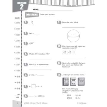 Shell Education 180 Days of Math for Fifth Grade (180 Days of Practice)