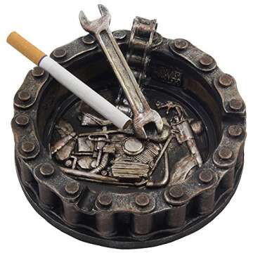 Stylish Motorcycle Chain Ashtray for Bikers and Smokers