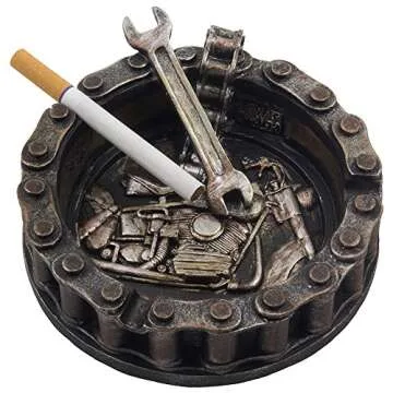 Stylish Motorcycle Chain Ashtray for Bikers and Smokers