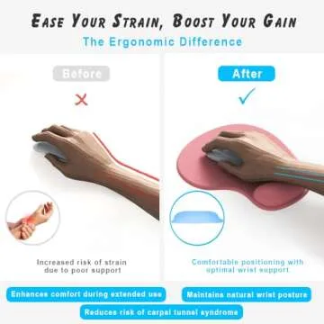 Office Mousepad with Gel Wrist Support - Ergonomic Gaming Desktop Mouse Pad Wrist Rest - Design Gamepad Mat Rubber Base for Laptop Computer -Silicone Non-Slip Special-Textured Surface (02Grey)