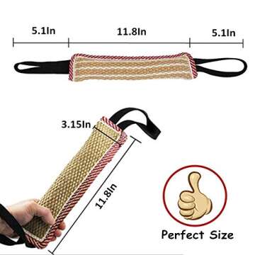 Dog Tug Toy Dog Training Bite Pillow Jute Bite Toy, Suitable for Tug of War,Dog Coarse Hemp Bite Toy...