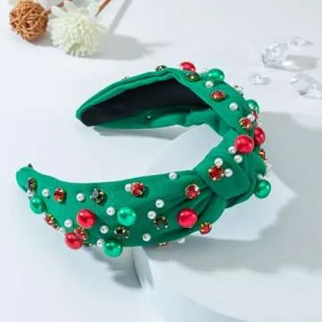 Mixcbe Christmas Jeweled Headband for Holidays