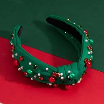 Mixcbe Christmas Jeweled Headband for Holidays