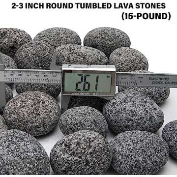 Black Lava Rock for Fire Pit,2"-3" Natural Lava Stones for Gas Fire Pit and Fireplace(15-Pound)