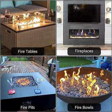 Black Lava Rock for Fire Pit,2"-3" Natural Lava Stones for Gas Fire Pit and Fireplace(15-Pound)