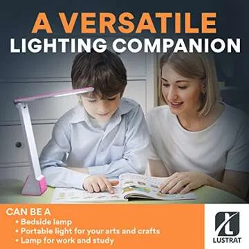 Lustrat LED Desk Lamp - Portable Rechargeable Light for Every Need