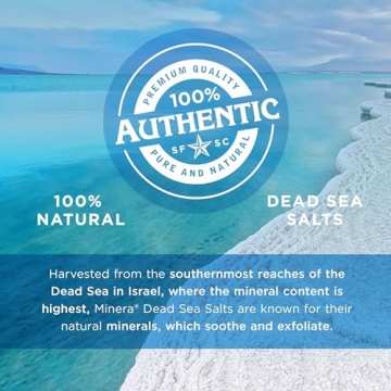 Minera Dead Sea Salt, 100% Pure & Natural, 2 lbs. Fine Grain (0-1.7 mm) Bulk Bag, Easily Dissolving Dead Sea Salts for Soaking & Bathing, Skin Nourishing Fine Sea Salt, Unscented