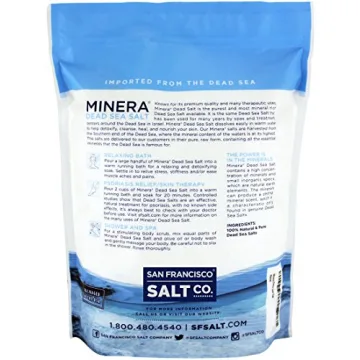 Minera Dead Sea Salt, 100% Pure & Natural, 2 lbs. Fine Grain (0-1.7 mm) Bulk Bag, Easily Dissolving Dead Sea Salts for Soaking & Bathing, Skin Nourishing Fine Sea Salt, Unscented