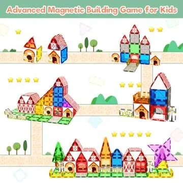 Magnetic Tiles Farm Animal Garden Toddler Toys Construction Set, Kids Magnetic Building Blocks STEM Toys for Ages 3-8, Montessori Sensory Educational Magnet Toys for 3+ Year Old Boys and Girls Gifts