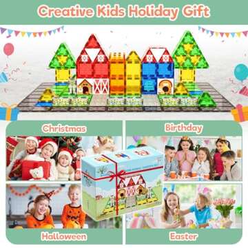 Magnetic Tiles Farm Animal Garden Toddler Toys Construction Set, Kids Magnetic Building Blocks STEM Toys for Ages 3-8, Montessori Sensory Educational Magnet Toys for 3+ Year Old Boys and Girls Gifts
