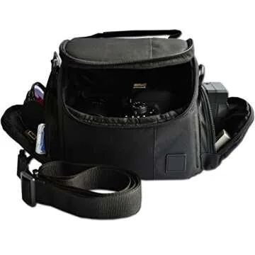 Compact DSLR Camera Case. Padded & Fitted, Camera Bag, Zippered Pockets. Fits Canon Cameras Including Canon Rebel T7. For Camera & Accessories, Shockproof, Includes Cleaning Cloth & Removable Strap