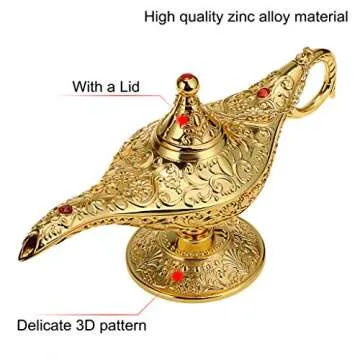 Hipiwe Vintage Aladdin's Genie Lamp for Home Decoration