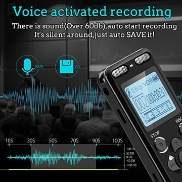 136GB Voice Recorder - Aiworth Lectures & Meetings Device