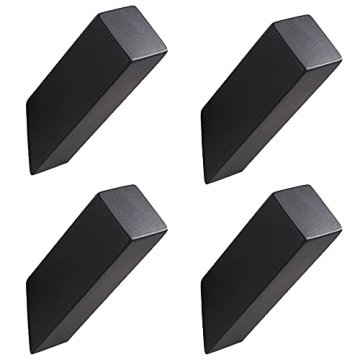 YJ YANJUN Black Towel Hooks for Bathroom 4 Pack Wall Mounted Stainless Steel Robe Coat Hook for Bath...