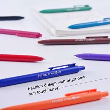 ParKoo Retractable Gel Ink Pens: 14 Assorted Colors 0.7mm Fine Point Tip Pen, Quick Dry Ink Smooth Writing Pens for Journaling Drawing Note Taking Sketching No Bleed & Smear