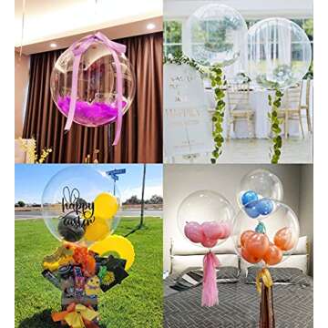 36 Inch Bobo Balloons Bubble Balloons, 4 Pcs Clear Bobo Balloon, Large Transparent Bubble Balloon for Christmas Wedding Birthday Party Decoration
