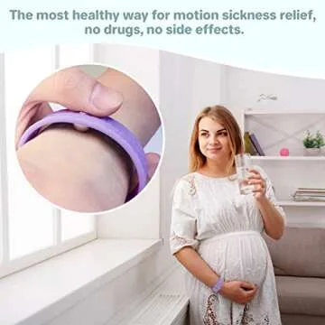 Motion Sickness Bands Sea Sickness Wristbands Acupressure Nausea Wristband/,Natural Relief of Nausea Headaches,Insomnia,Anxiety,Sleep Aid, Morning Sickness,Motion Sickness-（1PCS Beryl 1PCS Pink）