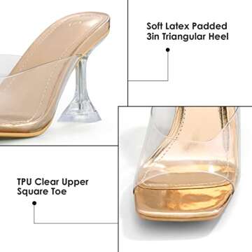 mysoft Women’s Clear Heeled Sandals for Style & Comfort
