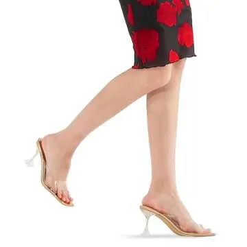 mysoft Women’s Clear Heeled Sandals for Style & Comfort