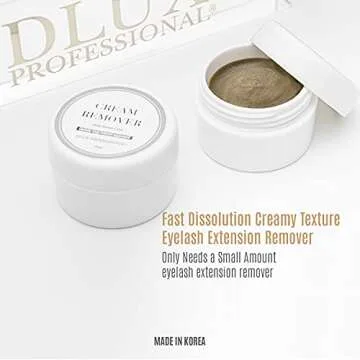 Eyelash Extensions Cream Glue Remover - 15ml, Natural Pigment, Professional Eyelashes Extensions Adhesive Remover Cream Type, Fast Dissolution, Eyelash Extension Supplies, Oatmeal Color