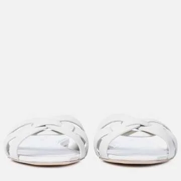 THESHY Women's Flat Sandals Square Toe Patent Leather Comfortable Slip on Slippers Casual Summer Dressy Beach Slide Sandals for Women