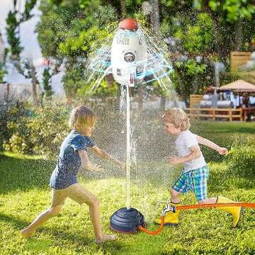 TANSAR Sprinkler Rocket Launcher, Outdoor Water Toys for Kids, Summer Outside Game, Holiday & Birthd...