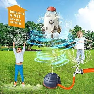TANSAR Sprinkler Rocket Launcher, Outdoor Water Toys for Kids, Summer Outside Game, Holiday & Birthday Ideas for Boys Girls Age 3 4 5 6 7 8 Year Old, Gray