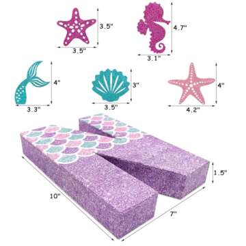 Mermaid ONE Letter Sign Little Mermaid First Birthday Decorations Cake Smash Photo Props Paper Mache Freestanding Decorative Letter Set for Under the Sea Girl Birthday Party Supplies