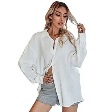 MakeMeChic Oversized Button Down Shirt - Stylish & Comfy