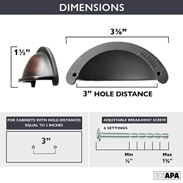 Ilyapa Oil Bronze Cabinet Pulls - Stylish Kitchen Handles