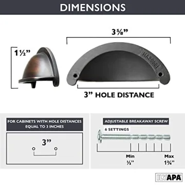 Ilyapa Oil Bronze Cabinet Pulls - Stylish Kitchen Handles