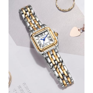 Elegant SLYHHZHMY Women's Square Gold Watch - Waterproof