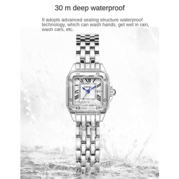 Elegant SLYHHZHMY Women's Square Gold Watch - Waterproof