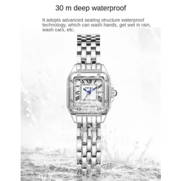 Elegant SLYHHZHMY Women's Square Gold Watch - Waterproof