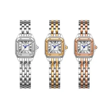 Elegant SLYHHZHMY Women's Square Gold Watch - Waterproof