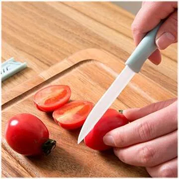 WWZJ 6 Pack Ceramic Paring Knife with Knife Cover, Lightweight Ceramic Knives, Fruit and Vegetable Small Knife (Ceramic, Mix)