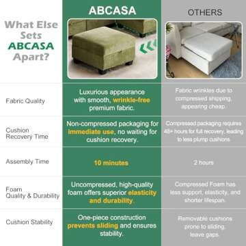 ABCASA Modular Sectional Sofa Sleeper with Storage, Convertible Sectional Couch Reversible Sleeper Sofa Couch for Living Room,Apartment, Corduroy Green