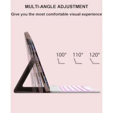 iPad Air 5th/4th Generation Keyboard Case 2022/2020, iPad Pro 11 1st/2nd/3rd 2018/2020/2021 10.9 inch Case with Keyboard & Pencil Holder, Removable 7 Colors Backlit Bluetooth Wireless Keyboard (Pink)