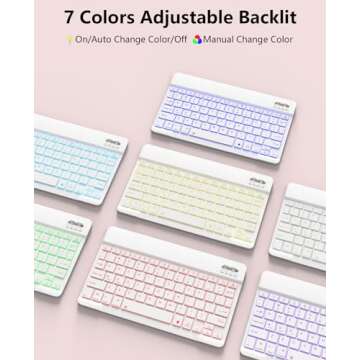 iPad Air 5th/4th Generation Keyboard Case 2022/2020, iPad Pro 11 1st/2nd/3rd 2018/2020/2021 10.9 inch Case with Keyboard & Pencil Holder, Removable 7 Colors Backlit Bluetooth Wireless Keyboard (Pink)