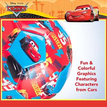 Capelli Sport Disney Pixar Cars Soccer Ball, Repeat Print Youth Kids Mini Soccer Ball, Multi, Size 3
